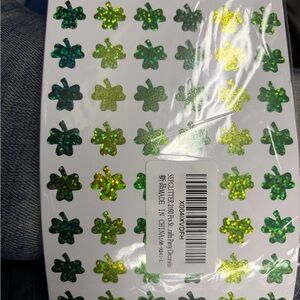 Green Shamrock Party Stickers and Saint Patrick’s day supplies